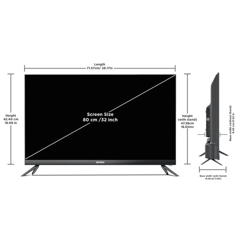Intex 32" HD Smart Google TV | LED-SGQV3208 (80 cm)